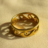 Позлатен сребърен пръстен, снимка 2 - Пръстени - 27752890