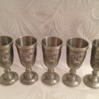 Немски старинни калаени чаши на столче "Lindenwirthin" лична колекция, снимка 8 - Антикварни и старинни предмети - 43036065