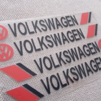 Комплект от 4 броя качествени винилови стикери с надпис и емблема на Фолксваген Volkswagen автомобил, снимка 3 - Аксесоари и консумативи - 37845314