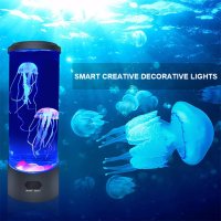 Настолна LED нощна лампа аквариум с медузи, снимка 5 - Настолни лампи - 43947089