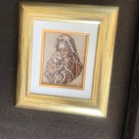  Продавам икона "Дева Мария" гоблен . , снимка 3 - Гоблени - 36881784
