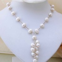 Сребърно колие *Ахинора* от eстествени бели перли, снимка 1 - Колиета, медальони, синджири - 37704810