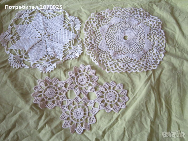 Нови плетени на една кука покривки ф.30 см, снимка 1