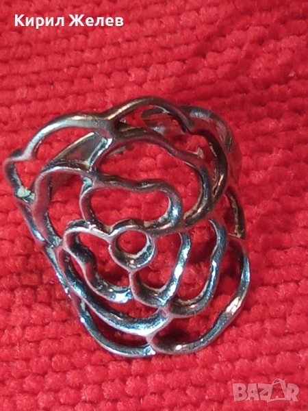 ЧУДЕСЕН ФЛОРАЛЕН АЖУРЕН СРЕБЪРЕН АРТ ДЕКО ПРЪСТЕН СРЕБРО 925 РЕГУЛИРУЕМ РЪЧНА ИЗРАБОТКА 40539, снимка 1