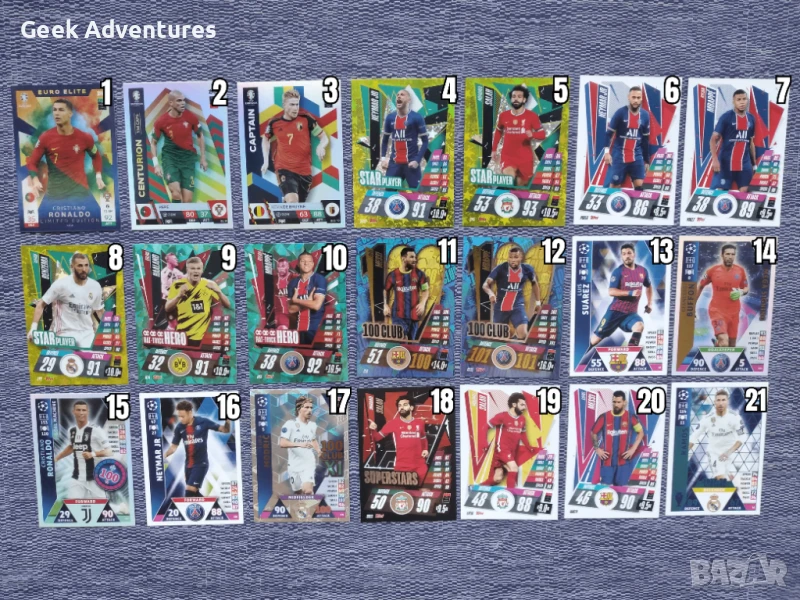 Картички Футболисти Cristiano Ronaldo, Neymar JR, Lionel Messi, Mo Salah Карти, снимка 1