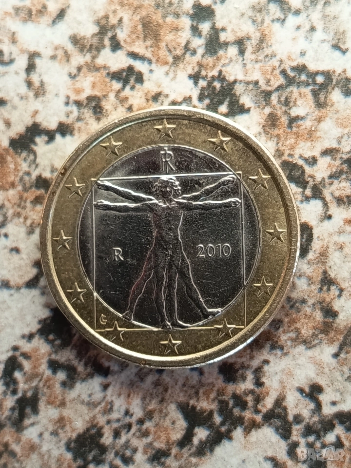 Евро монета Италия 1 евро 2010г., снимка 1