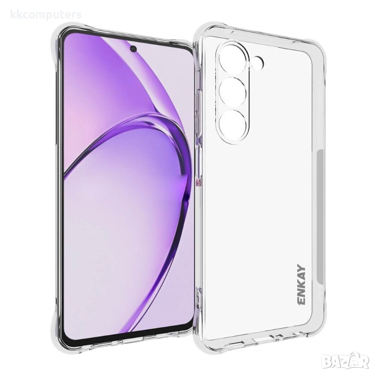 Калъф с протектор ENKAY Hat-Prince за OPPO A5 5G – прозрачен, тънък и удароустойчив TPU гръб, снимка 1