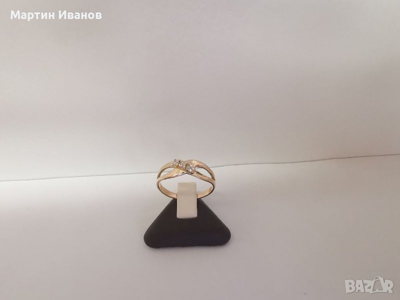 Златен пръстен с циркони 2.02гр, снимка 1