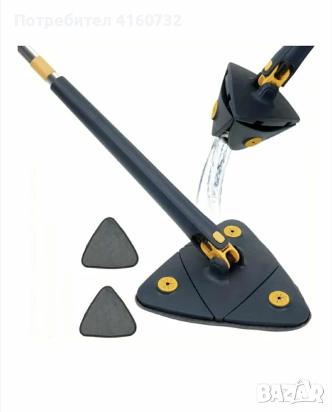 Триъгълен моп за почистване на подове и тавани, снимка 1