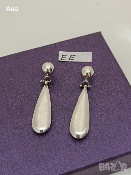 Красиви сребърни обеци маркирани Буква ЕЕ, снимка 1