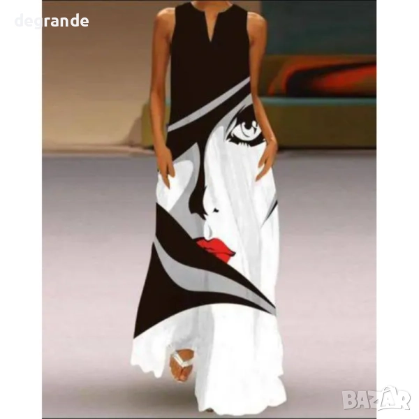 Лятна рокля щампа лице, снимка 1