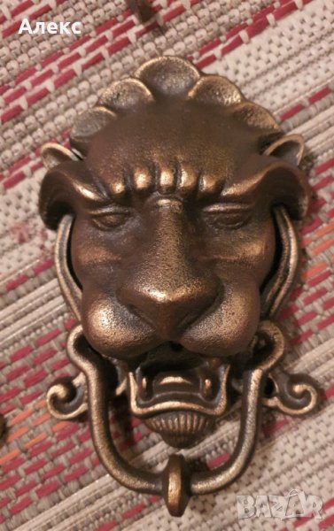 Масивно чугунено чукало за порти, лъв–1.6кг , снимка 1