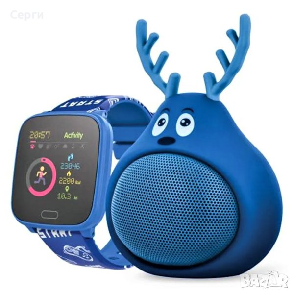 Bluetooth колонка + смарт часовник Forever Sweet Animal iGo2, Оранжева, снимка 1