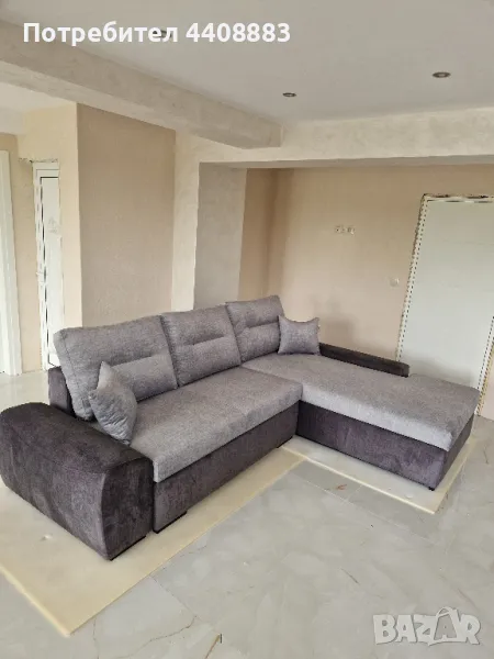 Ъглов разтегателен диван с функция сън и ракла, снимка 1
