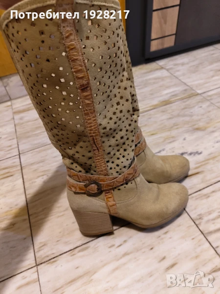 Ботуши за пролет или есен от естествен велур, снимка 1