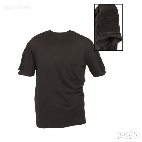  тениска с джобове и велкро панели МилТек черна, снимка 1
