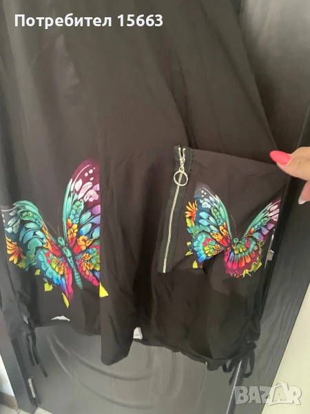 Чисто нова блуза с цветни пеперуди, снимка 1