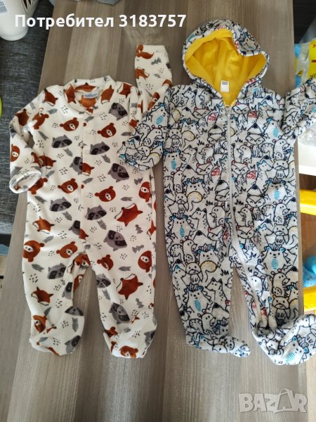 Лот от 2 бр Ескимоси с мечета: жълти LC Waikiki baby + кафяви мечета Пепко р. 74, 6-9м, 2 броя , снимка 1