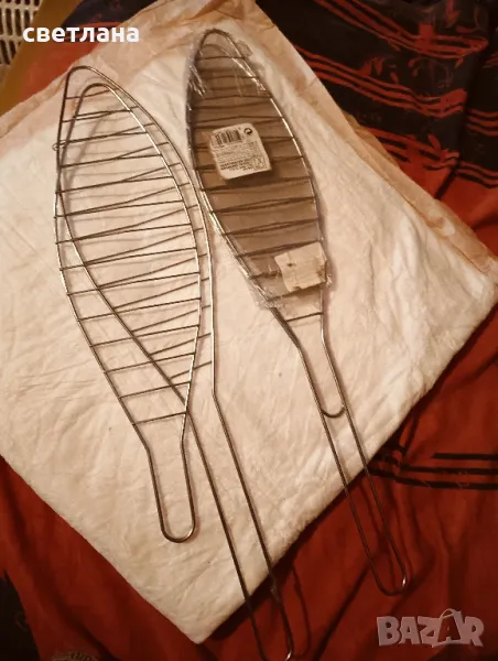 метална скара за риба  2 броя 42х9, снимка 1