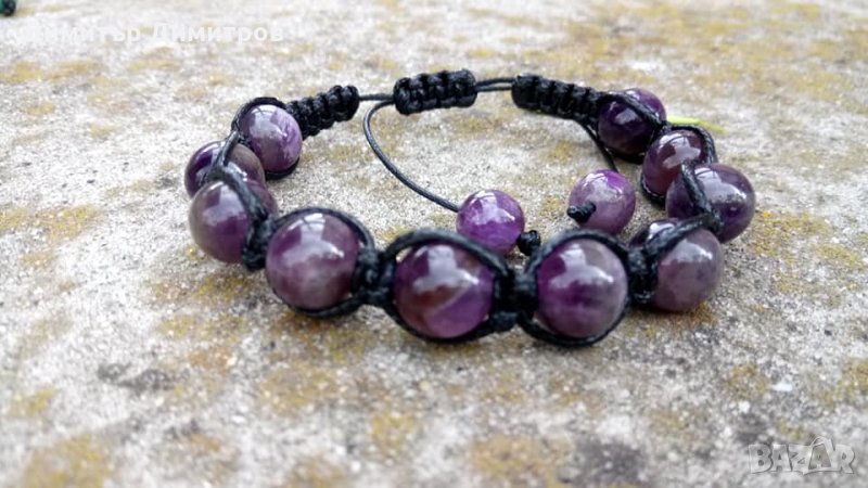 Уникални дамски гривни шамбала от аметист. Бижута Луди гъби. Ръчна изработка. , снимка 1
