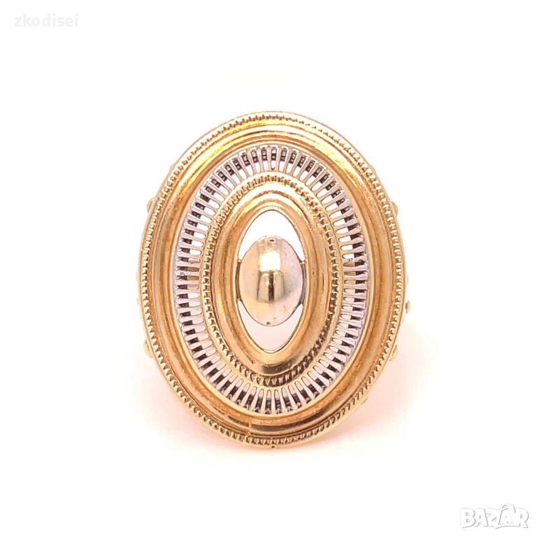 Златен дамски пръстен 5,49гр. размер:61 14кр. проба:585 модел:35641-1, снимка 1