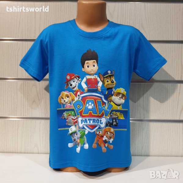 Нова детска тениска с дигитален печат PAW Patrol (Пес патрул) в син цвят, снимка 1