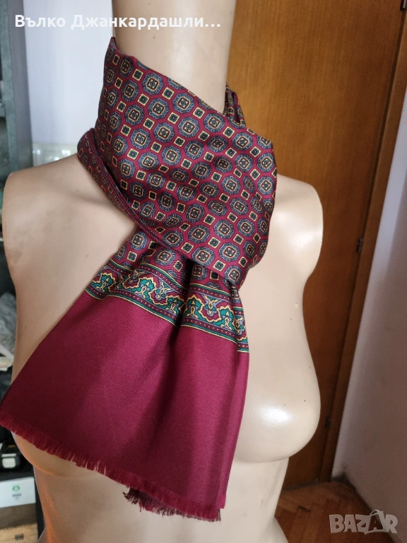 Елегантен мъжки шал коприна и вълна, снимка 1