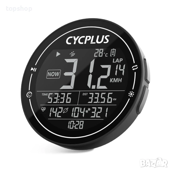 Нов компютър за велосипед CYCPLUS GPS, безжичен, ANT+ Bluetooth скоростомер, километраж, IPX6 вод..., снимка 1