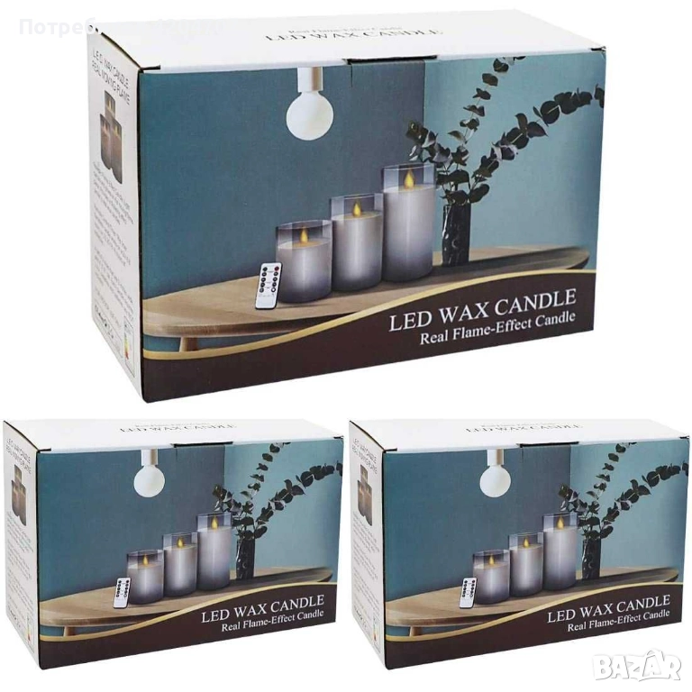 Безпламъчни LED свещи с батерии , снимка 1