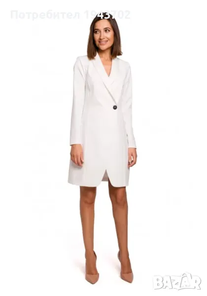 Дамска рокля - блейзър в цвят екрю S217 Style, снимка 1