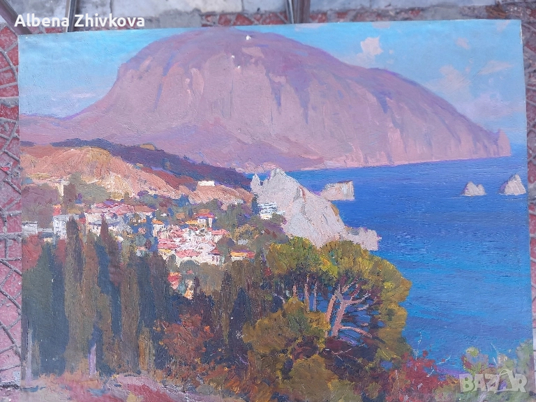 масло на картон много стара работа, снимка 1