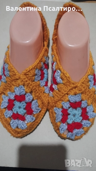 Дамски терлици с бабини квадрати, снимка 1