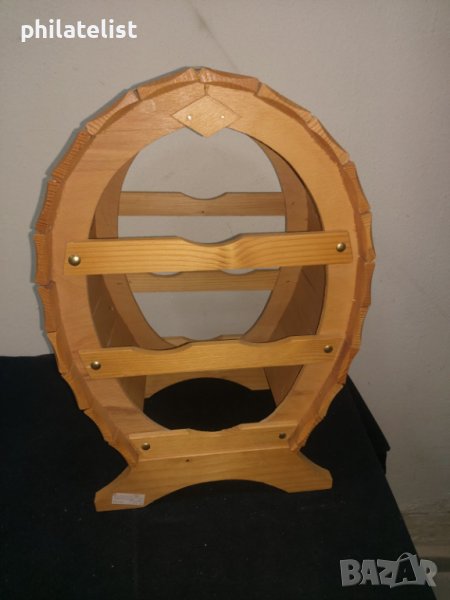 ДЪРВЕНА ПОСТАВКА ЗА 4 БУТИЛКИ ВИНО, снимка 1