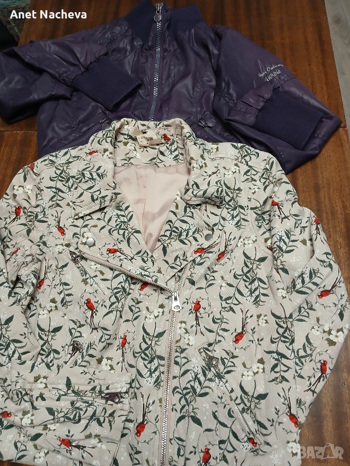 Дамски Якета - лилаво и  шарено бежово, снимка 1