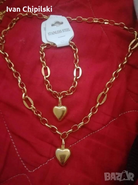Уникално колие и гривна от медицинска стомана, снимка 1