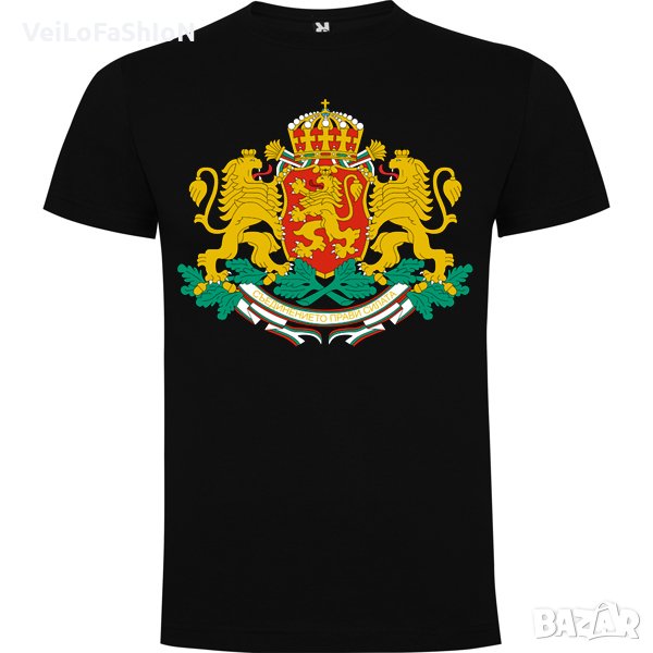 Нова мъжка тениска Герб, България в черен цвят, снимка 1