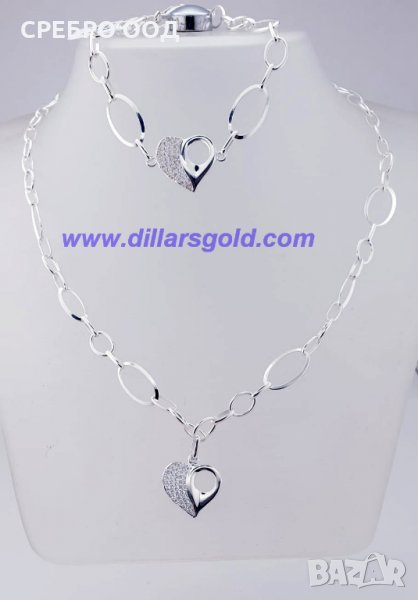 СРЕБЪРНИ комплекти: КОЛИЕ С ГРИВНА, снимка 1