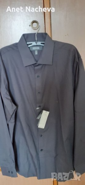 Мъжка риза леко рае, тъмно сиво-бежово  - L , снимка 1