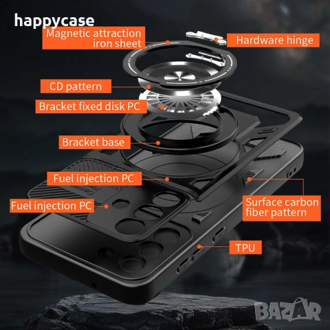 Samsung Galaxy A17 / RUGGED MAGSAFE Удароустойчив кейс гръб калъф с пръстен, снимка 4 - Калъфи, кейсове - 53433910