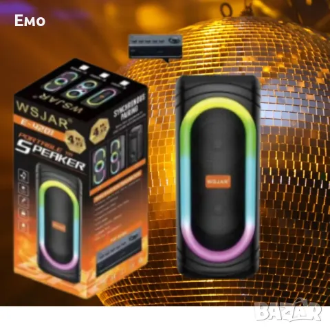 Тонколона с LED Цветни светлини - Поддържа - USB, и TF Карти: WSJAR - Гаранция 12 Месеца , снимка 6 - Тонколони - 48038358