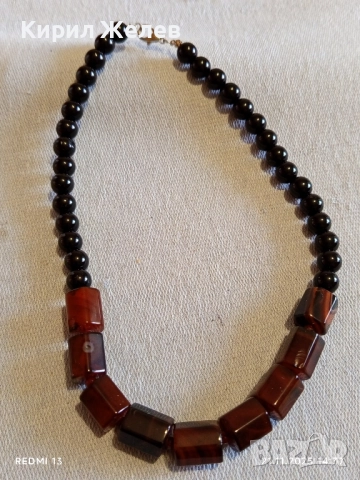 КЛАСНО БИЖУ КОЛИЕ от ТИГРОВО ОКО и ОНИКС АРТ ДИЗАИН 30460, снимка 5 - Колиета, медальони, синджири - 52493105