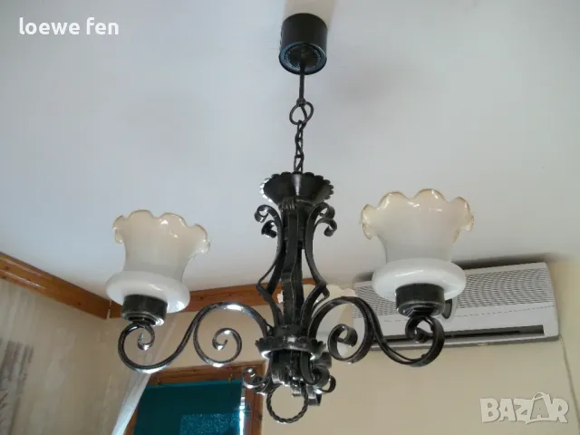 Полилей ковано желязо ръчна изработка масивен и тежък !, снимка 5 - Полилеи - 48378425