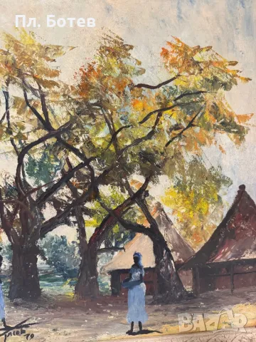 Стара маслена картина, снимка 2 - Картини - 48376245