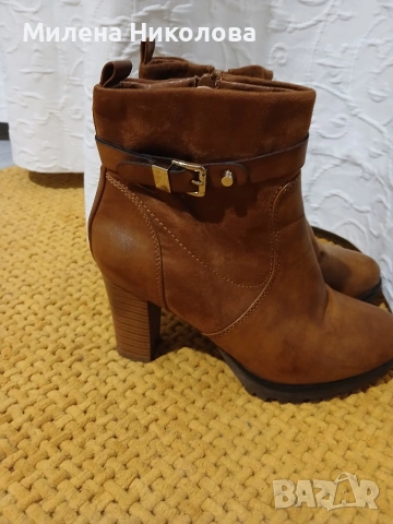 Кафяви боти 39н, снимка 2 - Дамски боти - 53291047