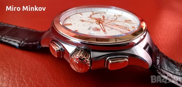 ПРОДАВАМ ЗЛАТЕН ЧАСОВНИК TAG HAUER, модел LINK Calibre 16, като нов, снимка 17 - Мъжки - 52707003