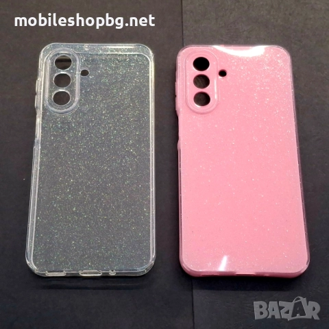 Samsung Galaxy A17 гръб с брокат силиконов розов и прозрачен , снимка 2 - Калъфи, кейсове - 52308179