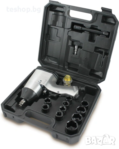 Гайковерт пневматичен BITUXX 16 части с транспортен калъф за смяна на гуми, снимка 2 - Винтоверти - 53302656