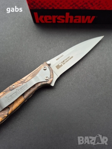 Сгъваем джобен нож Kershaw Leek Camo Assisted Flipper KS1660, снимка 7 - Ножове - 52307264