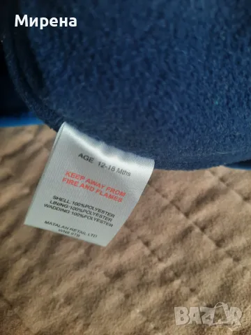 Ватирана грейка с джобове за момченче 12-18 месеца, снимка 2 - Жилетки и елечета за бебе - 48686341