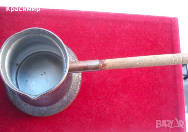 Старинно медно джезве за кафе, снимка 3 - Антикварни и старинни предмети - 43976616